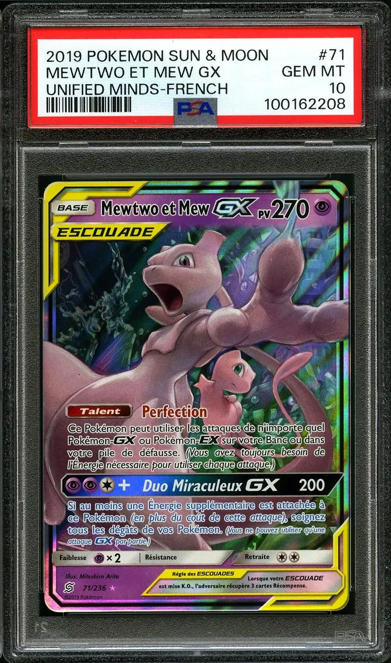 PSA 10 Mewtwo et Mew Gx