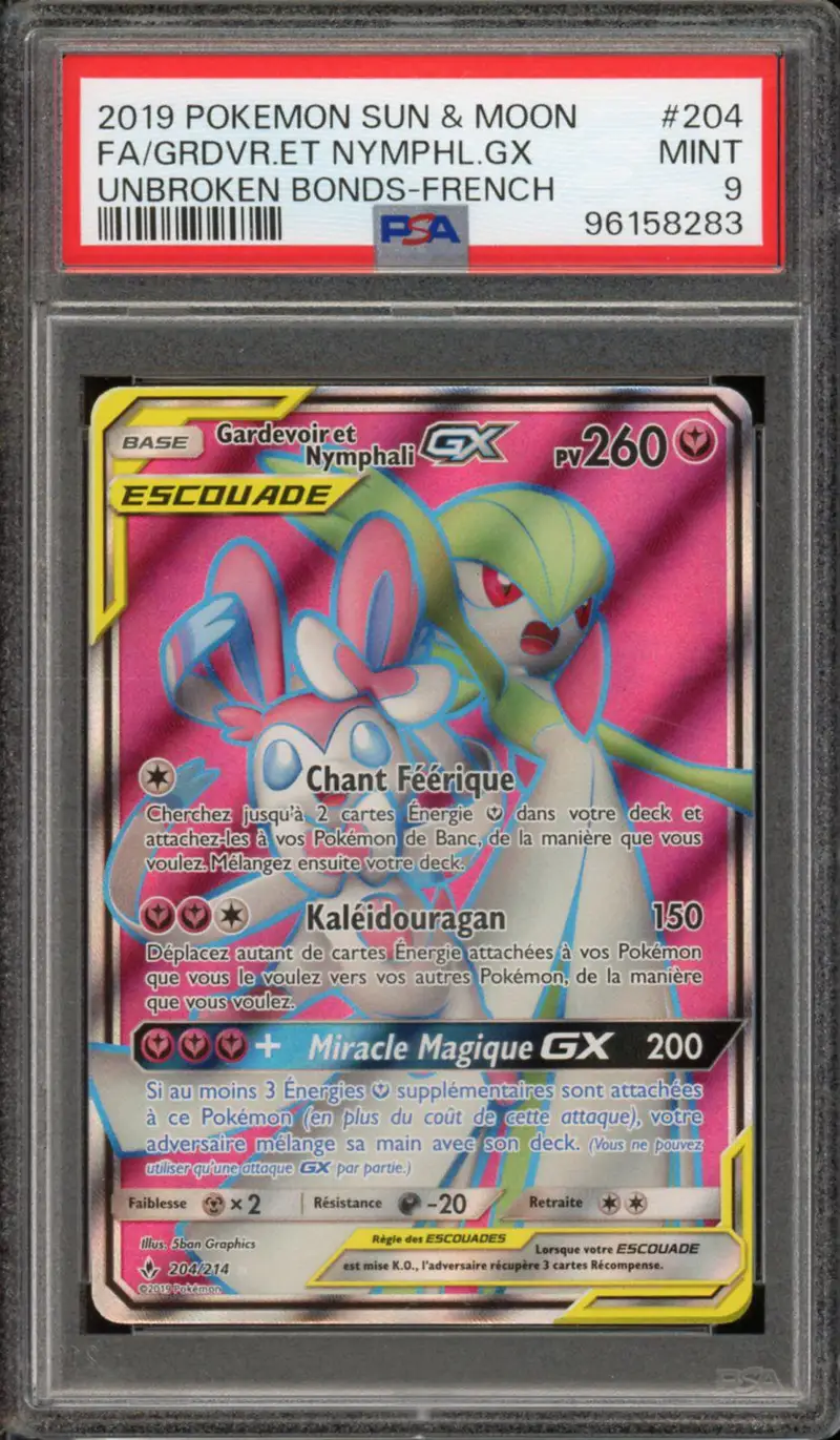 PSA 9 Gardevoir et Nymphali Gx