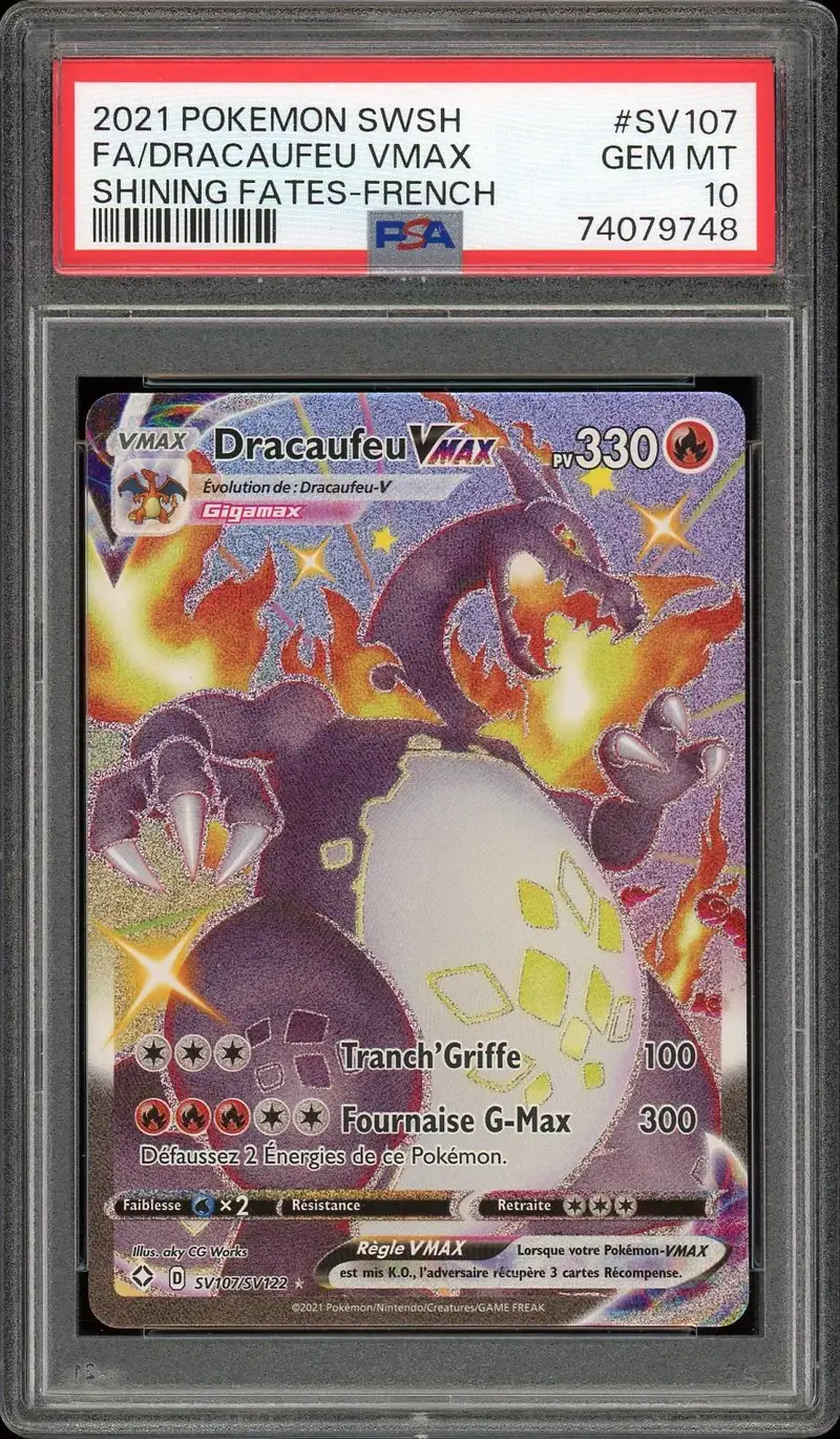 PSA 10 Dracaufeu VMax Shiny