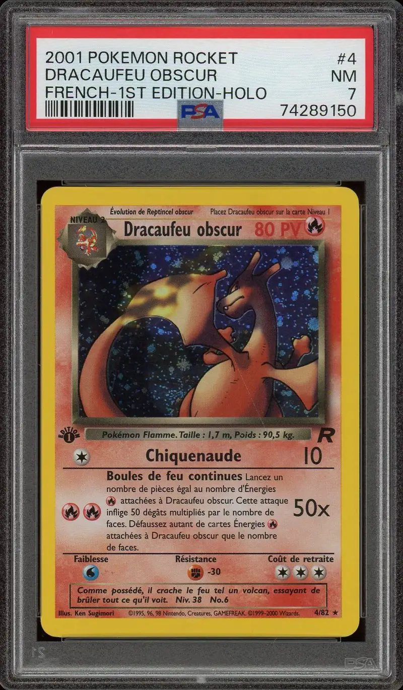 PSA 7 Dracaufeu Obscur Holo