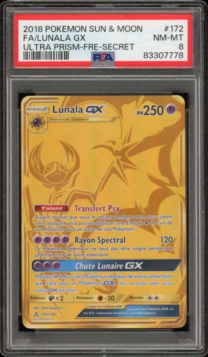 PSA 8 Lunala Gx