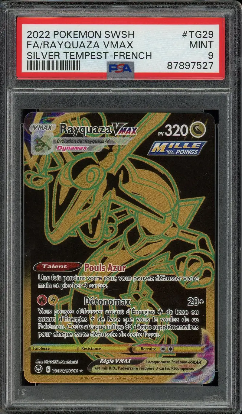 PSA 9 Rayquaza VMax Gold