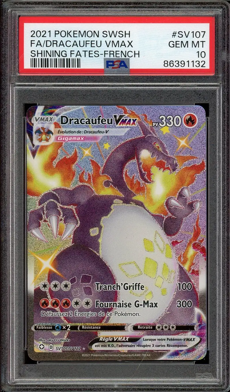 PSA 10 Dracaufeu VMax Shiny
