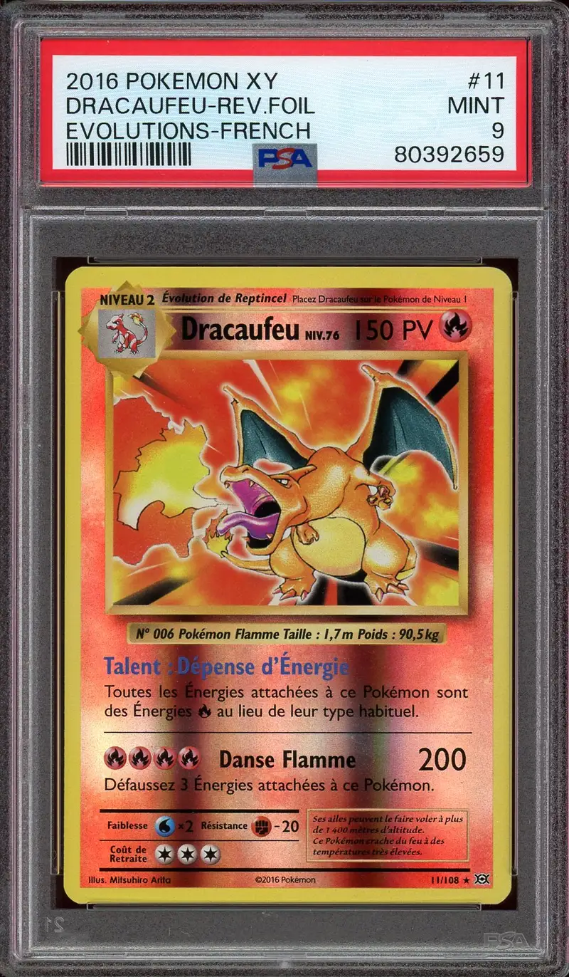 PSA 9 Dracaufeu Reverse