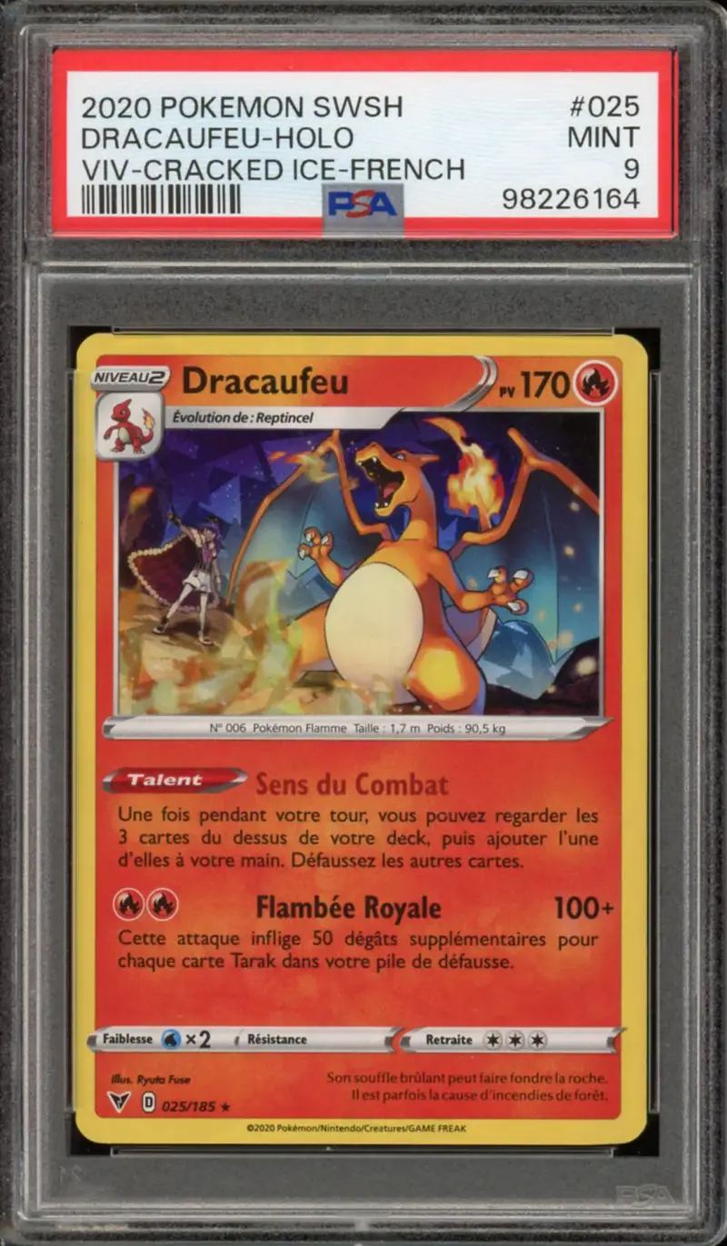 PSA 9 Dracaufeu Holo