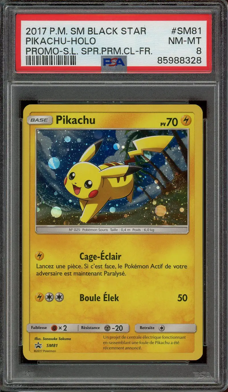 PSA 8 Pikachu Holo