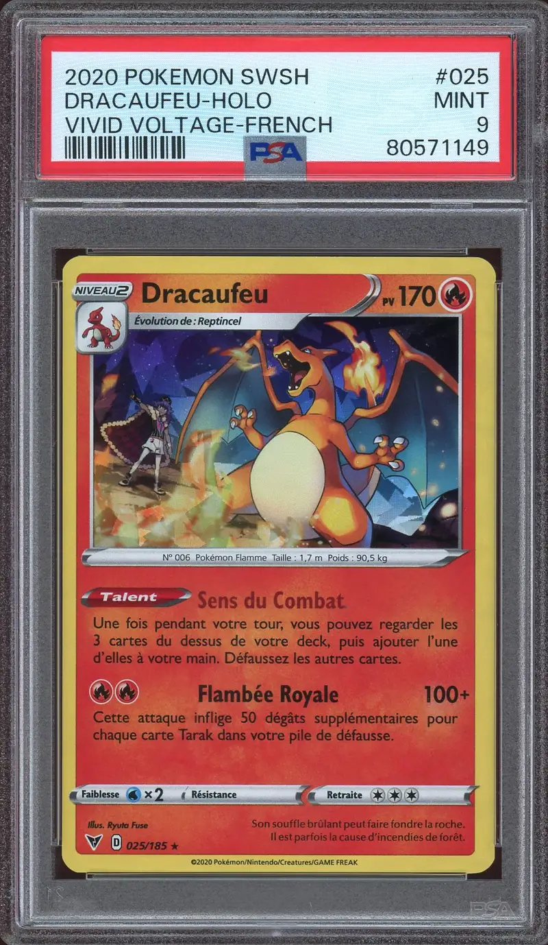 PSA 9 Dracaufeu Holo
