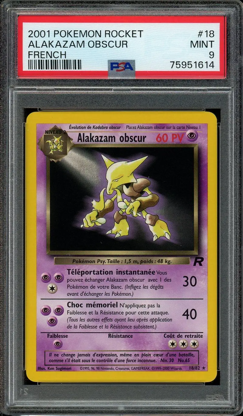 PSA 9 Alakazam Obscur
