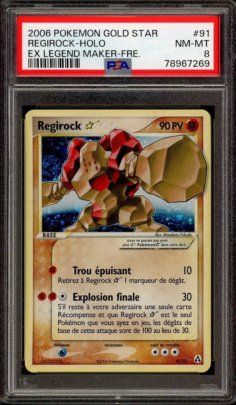 PSA 8 Regirock Gold Star
