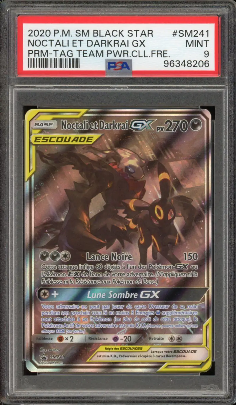 PSA 9 Noctali et Darkrai Gx