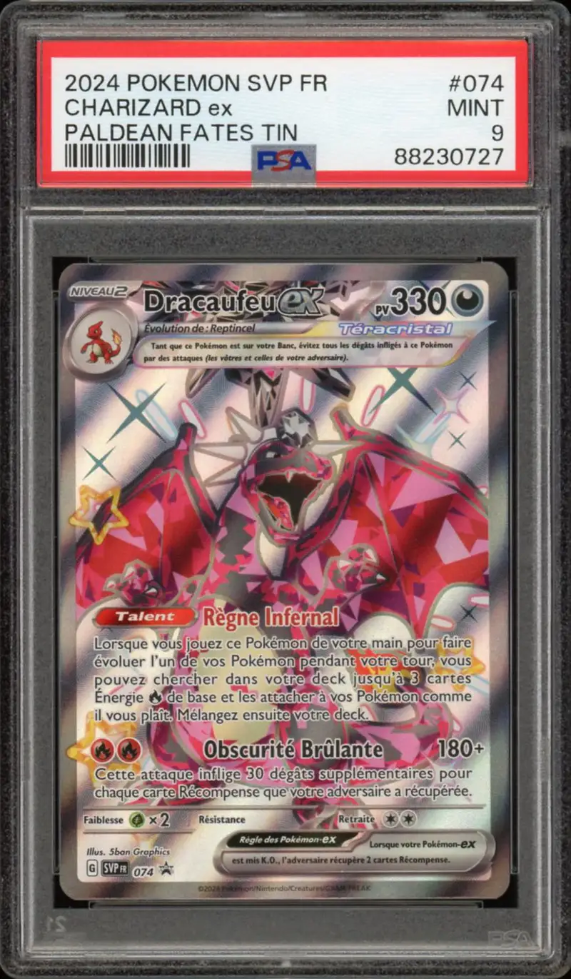 PSA 9 Dracaufeu Ex