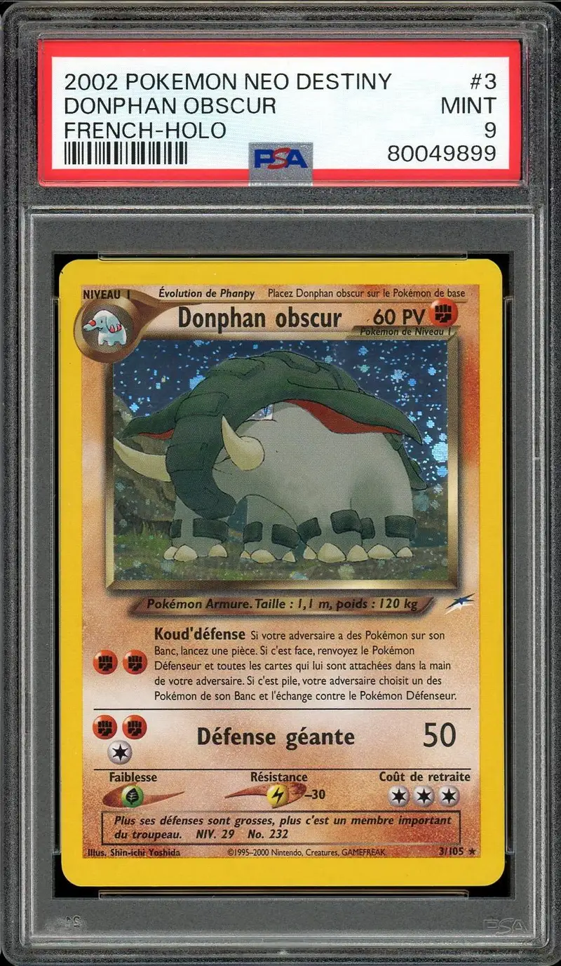 PSA 9 Donphan Obscur Holo
