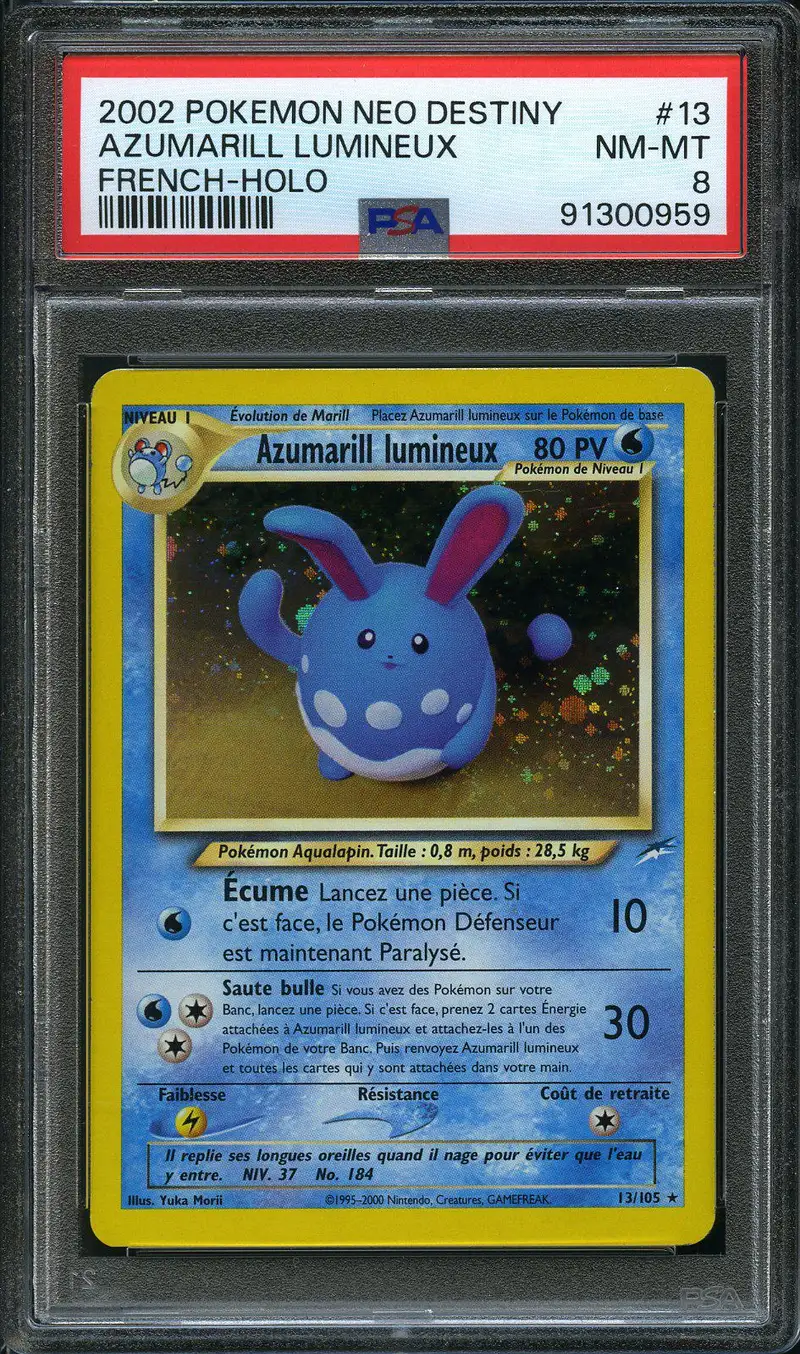 PSA 8 Azumarill Lumineux Holo