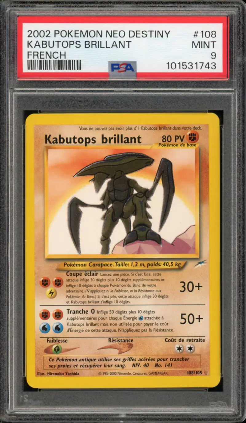 PSA 9 Kabutops Brillant