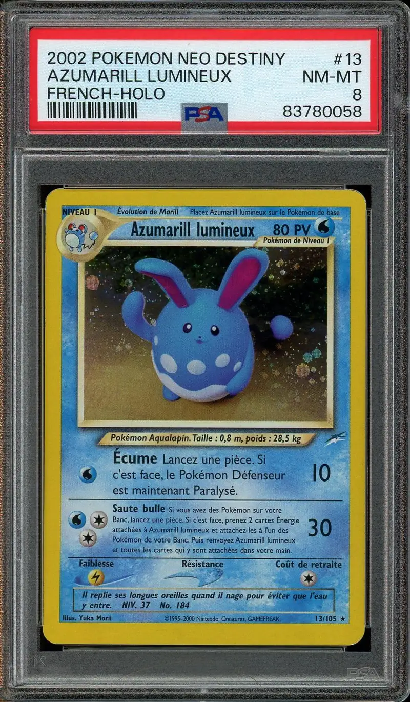 PSA 8 Azumarill Lumineux Holo