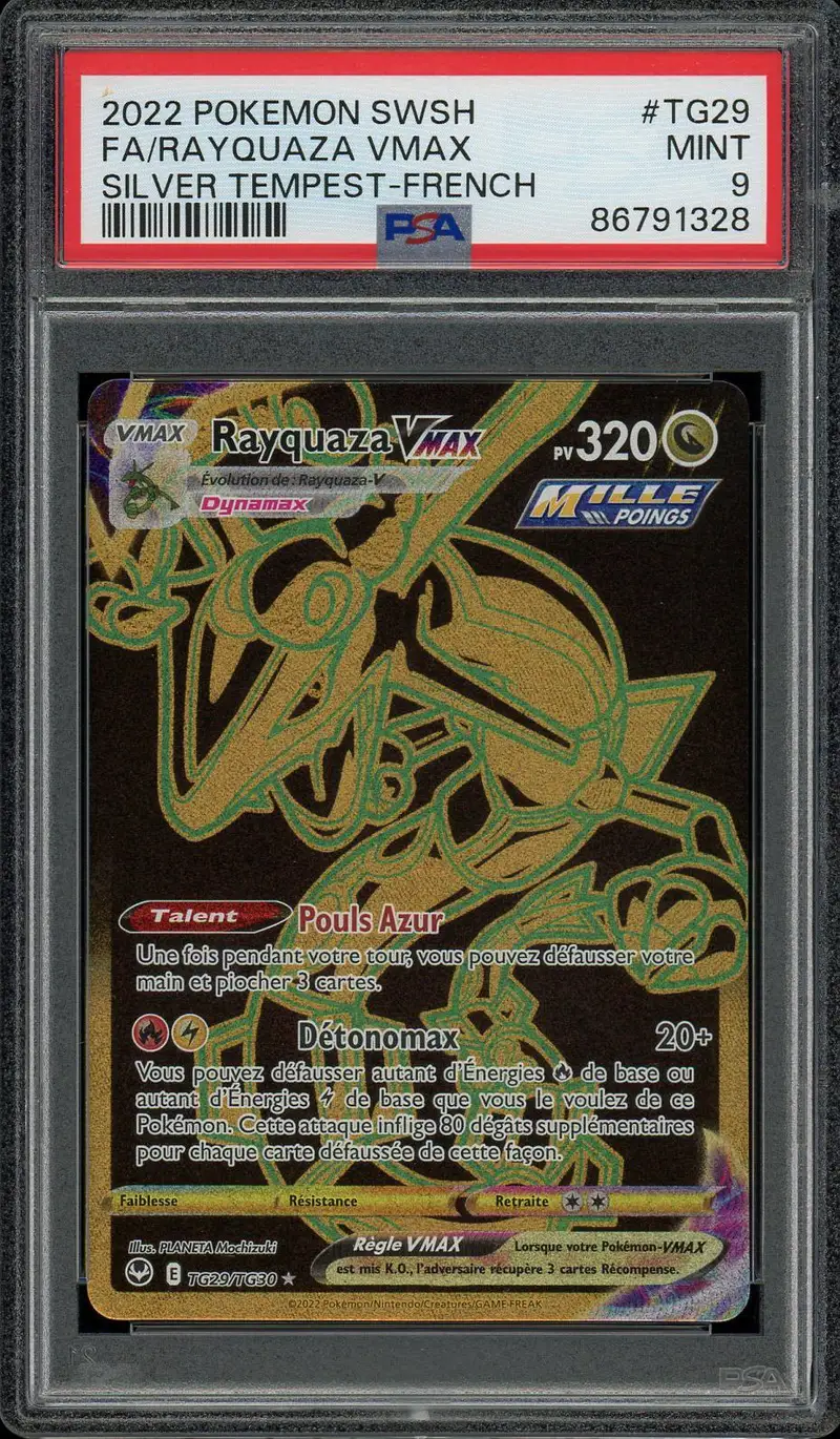 PSA 9 Rayquaza VMax Gold