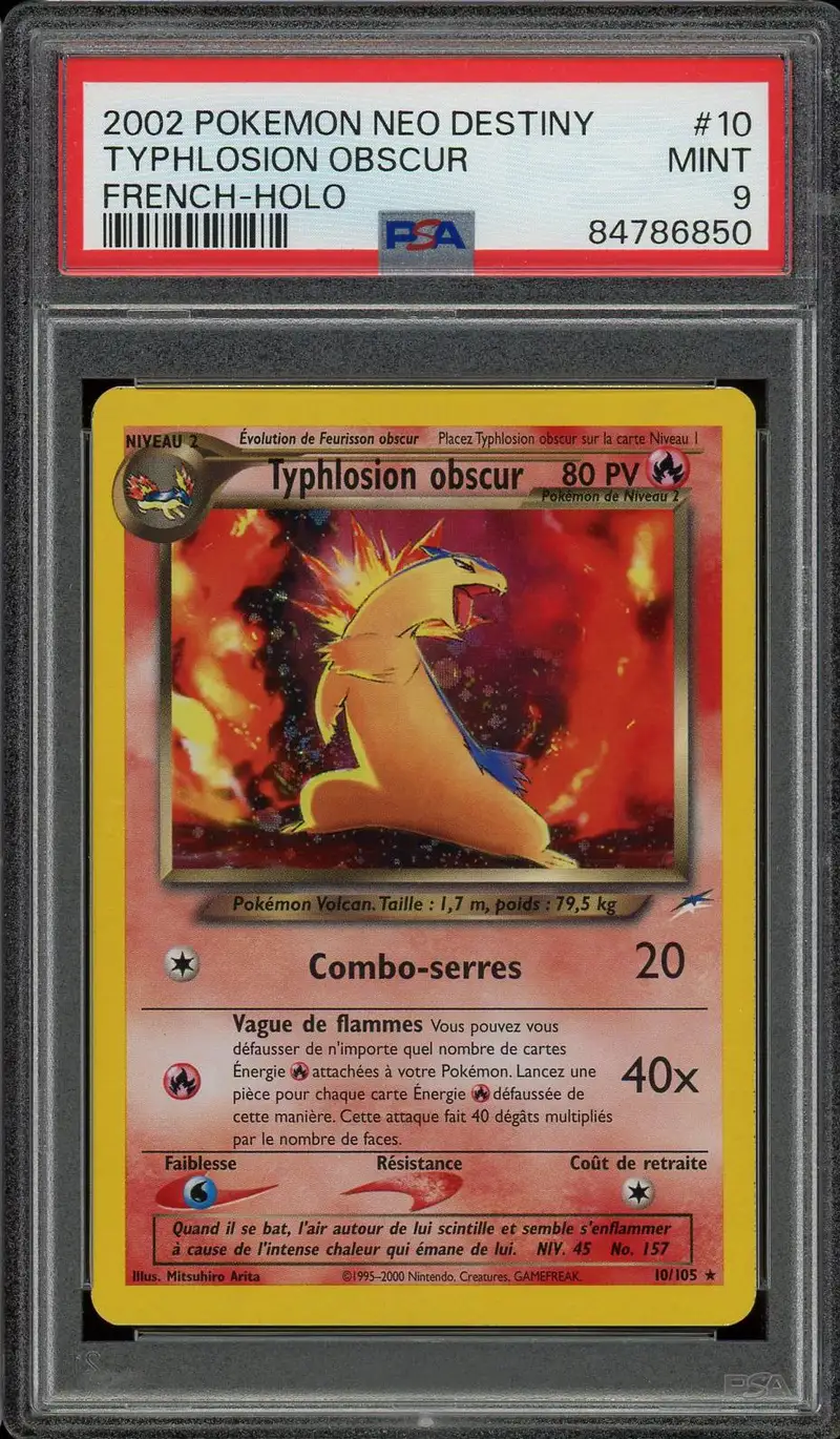 PSA 9 Typhlosion Obscur Holo