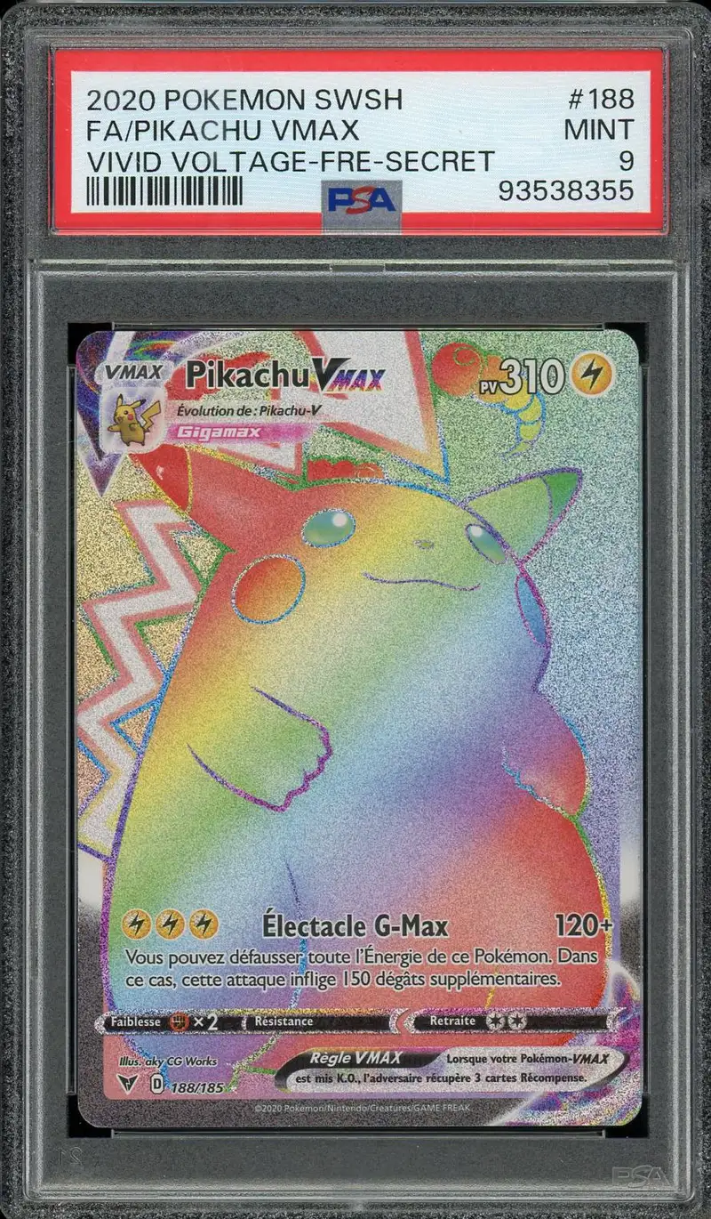 PSA 9 Pikachu VMax Rainbow