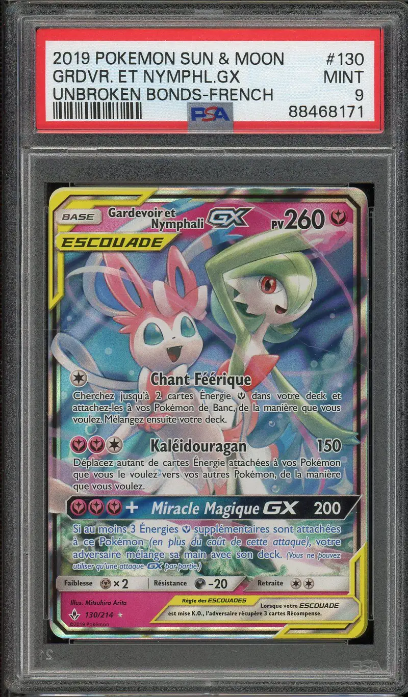 PSA 9 Gardevoir et Nymphali Gx