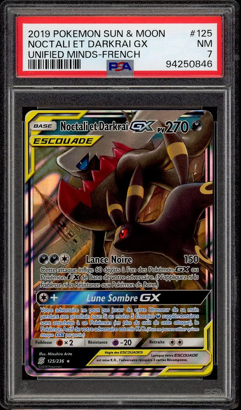 PSA 7 Noctali et Darkrai Gx