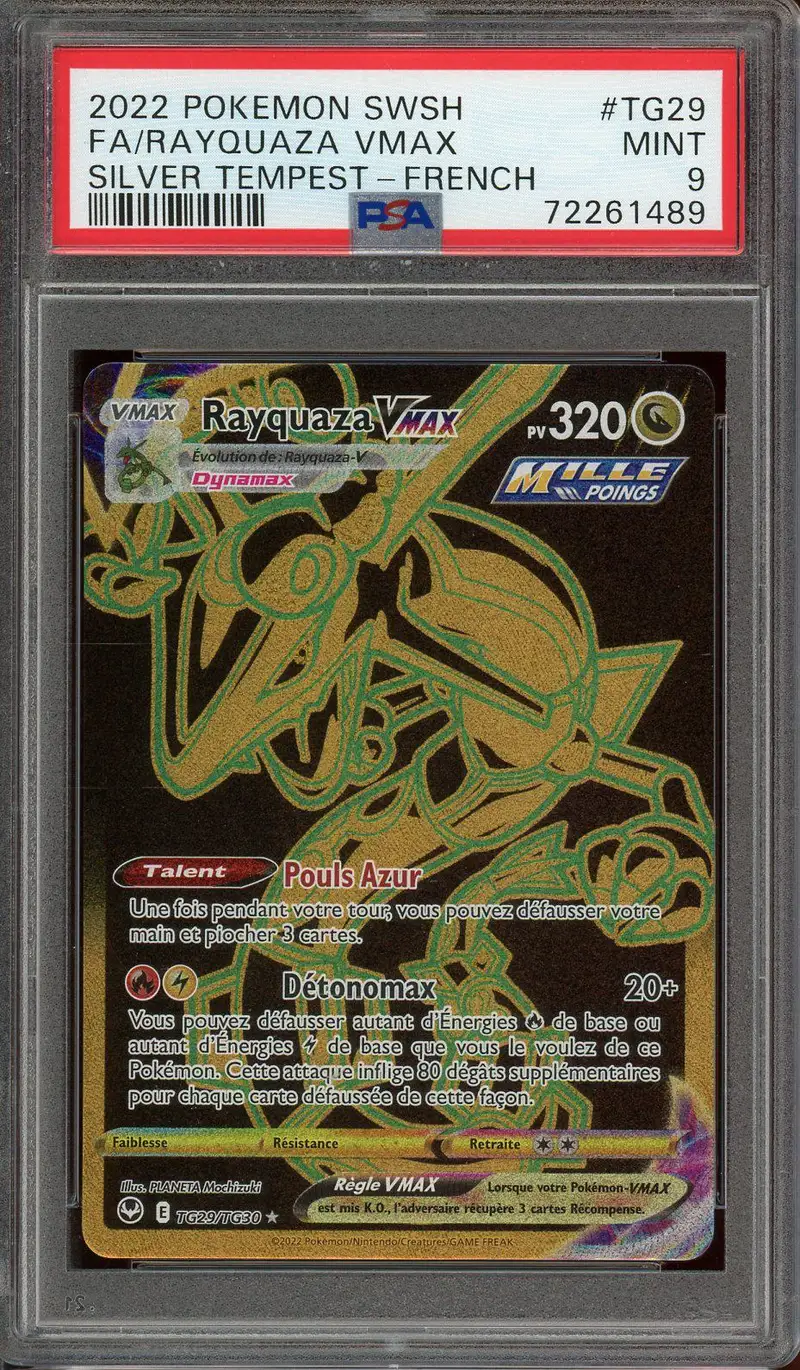PSA 9 Rayquaza VMax Gold