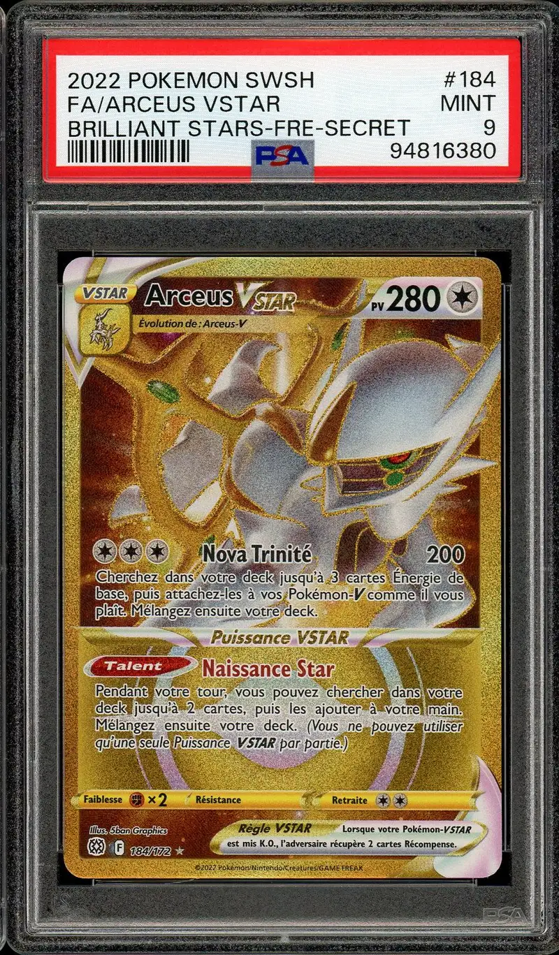 PSA 9 Arceus VStar Gold