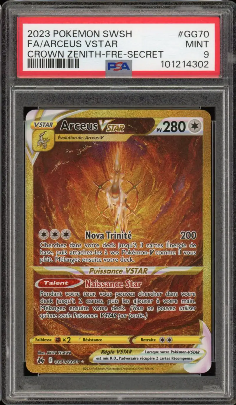 PSA 9 Arceus VStar Gold