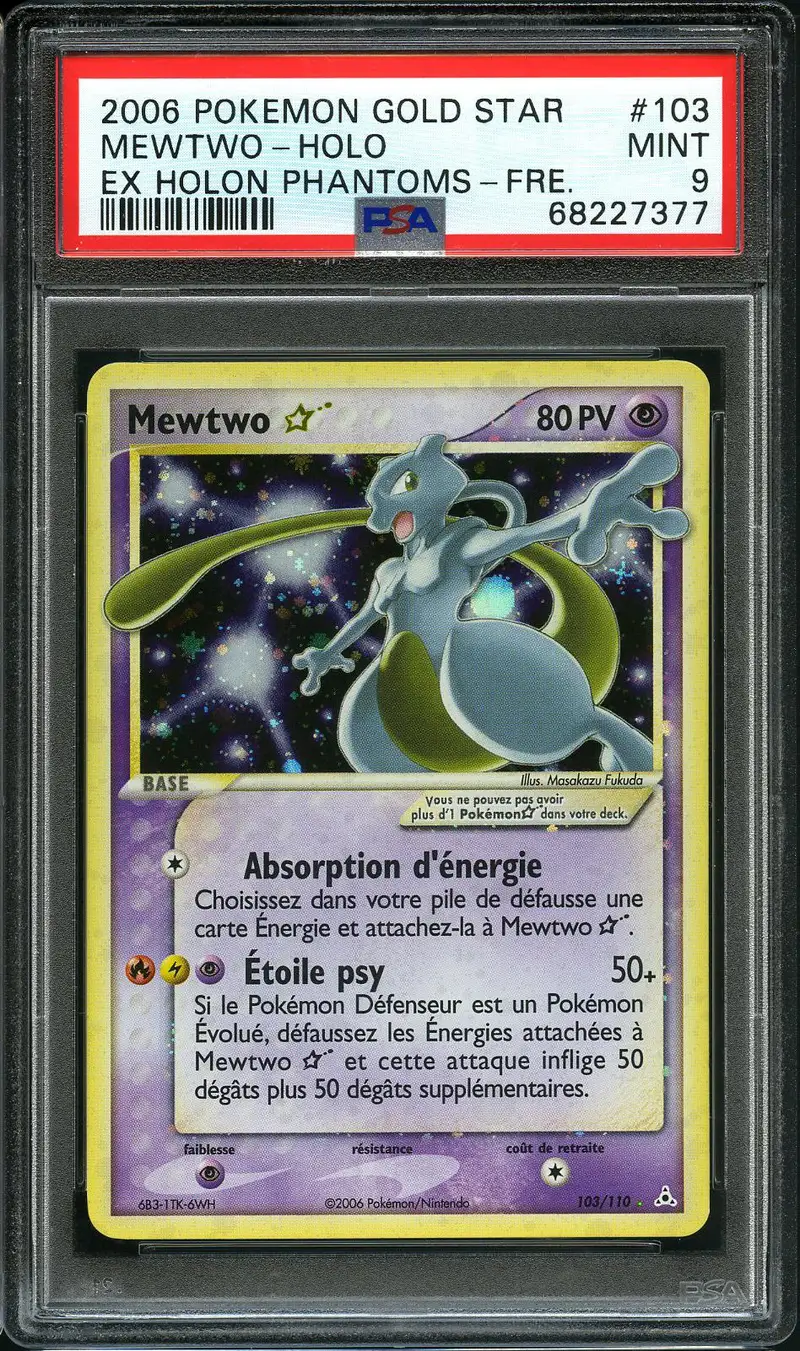 PSA 9 Mewtwo Gold Star