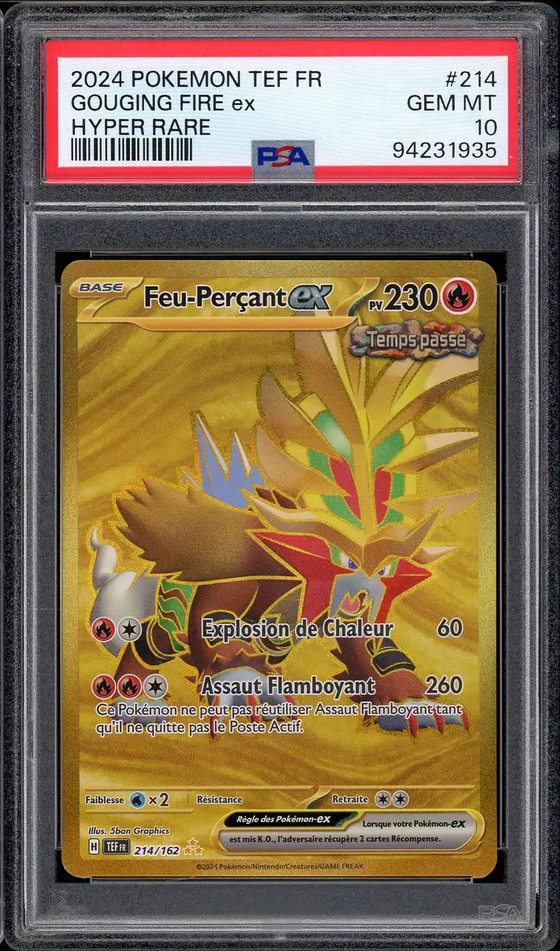 PSA 10 Feu-Perçant Ex Gold