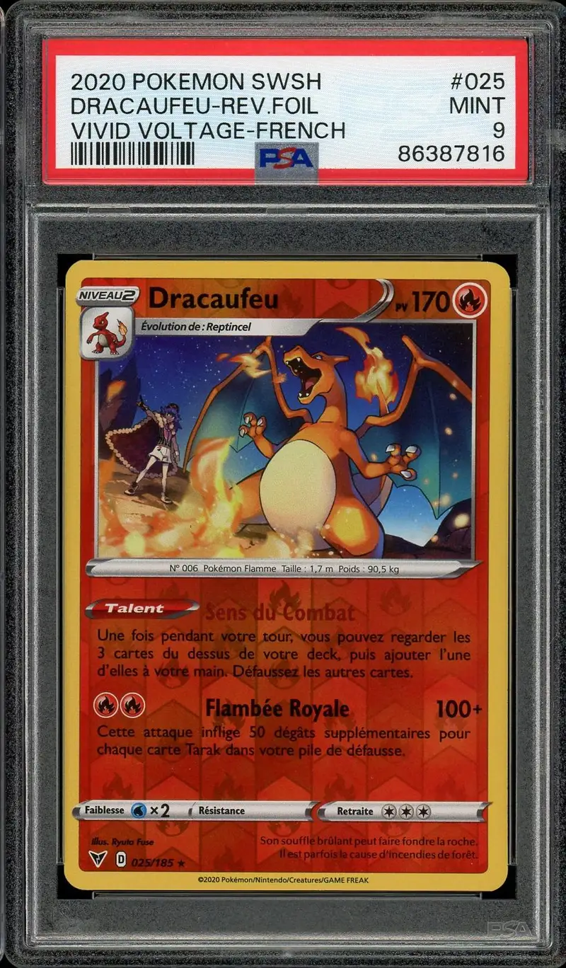 PSA 9 Dracaufeu Reverse