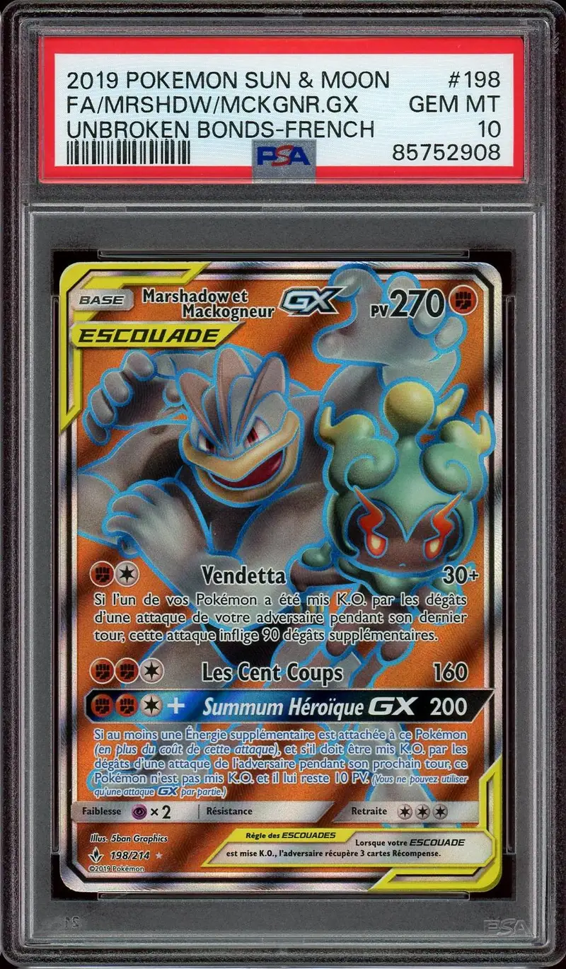 PSA 10 Marshadow et Mackogneur GX