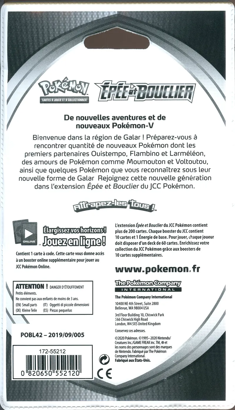 Booster Blister EB1 Epée et Bouclier