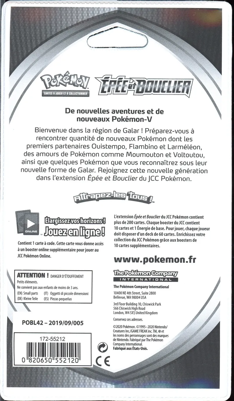 Booster Blister EB1 Epée et Bouclier