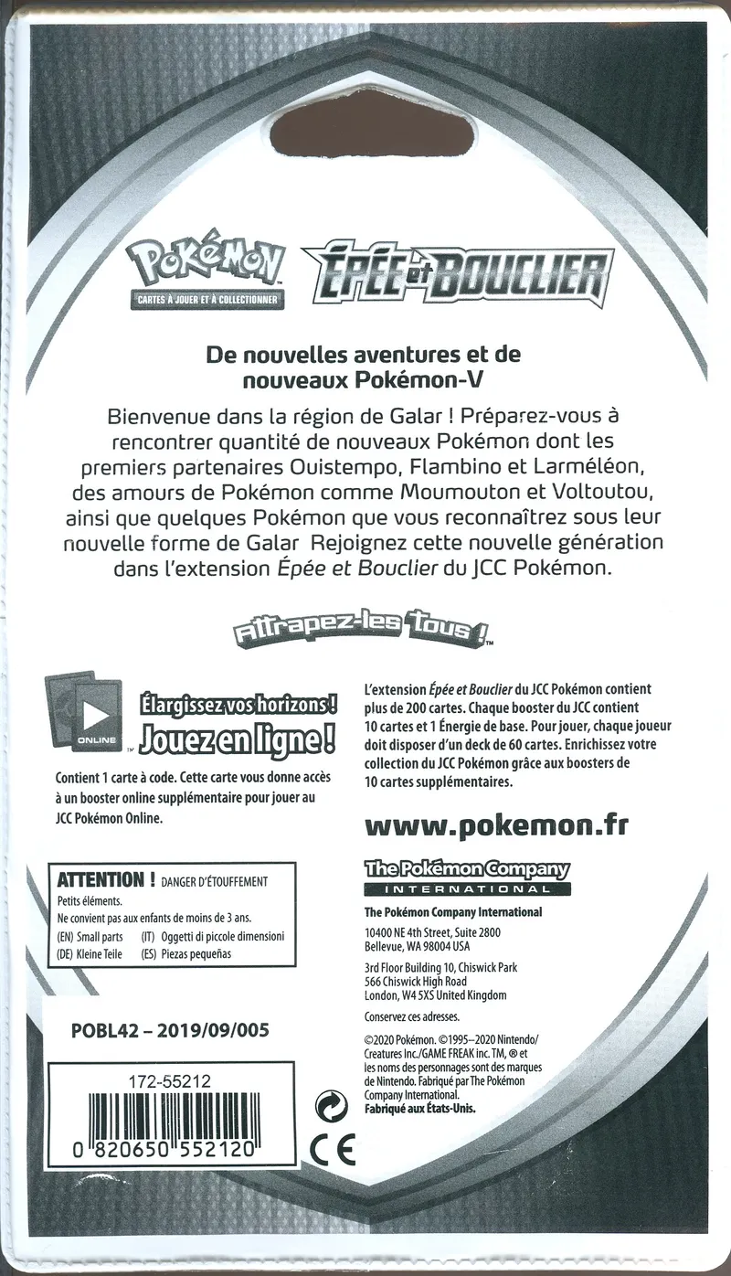 Booster Blister EB1 Epée et Bouclier