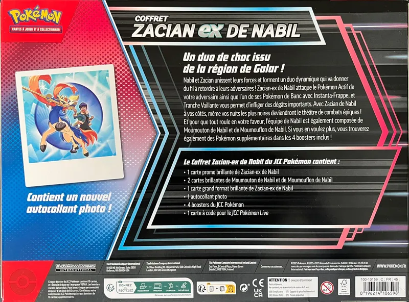 Coffret Zacian Ex de Nabil