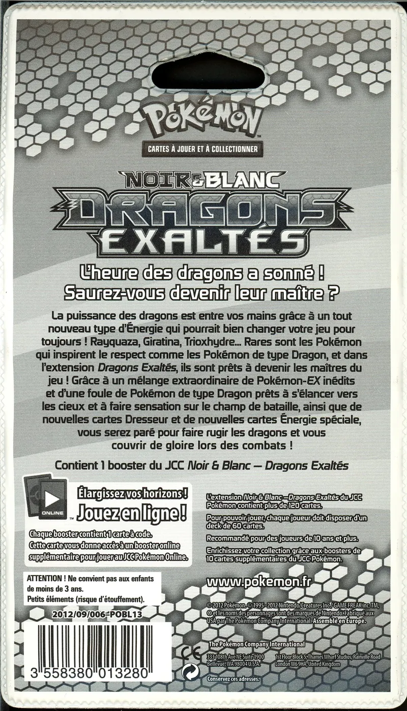Booster Blister Noir & Blanc Dragons Exaltés