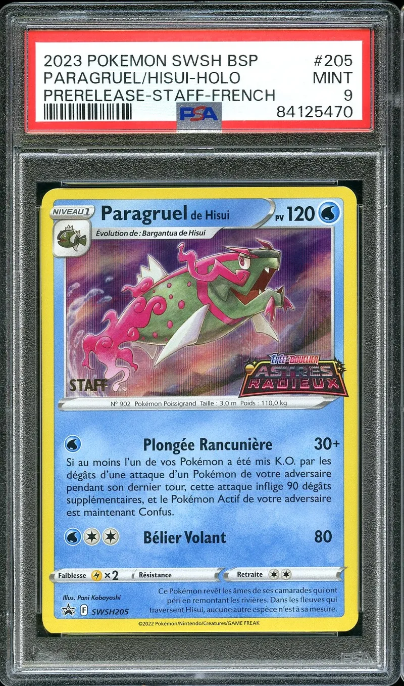 PSA 9 Paragruel de Hisui Prerelease Staff