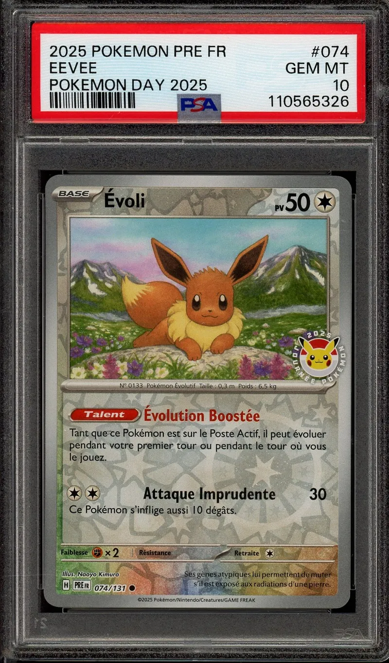 PSA 10 Evoli Reverse Pokemon Day Stamp