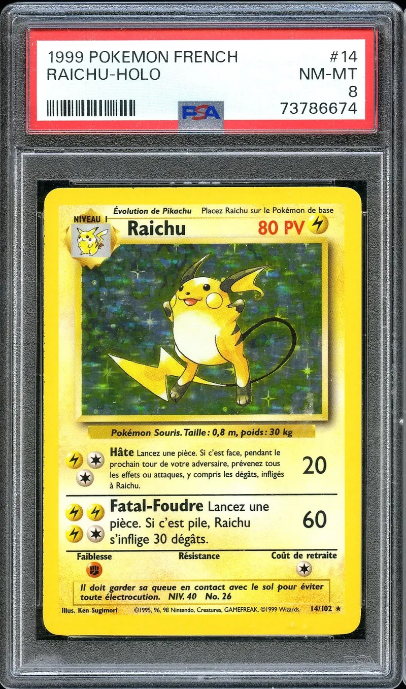 PSA 8 Raichu Holo