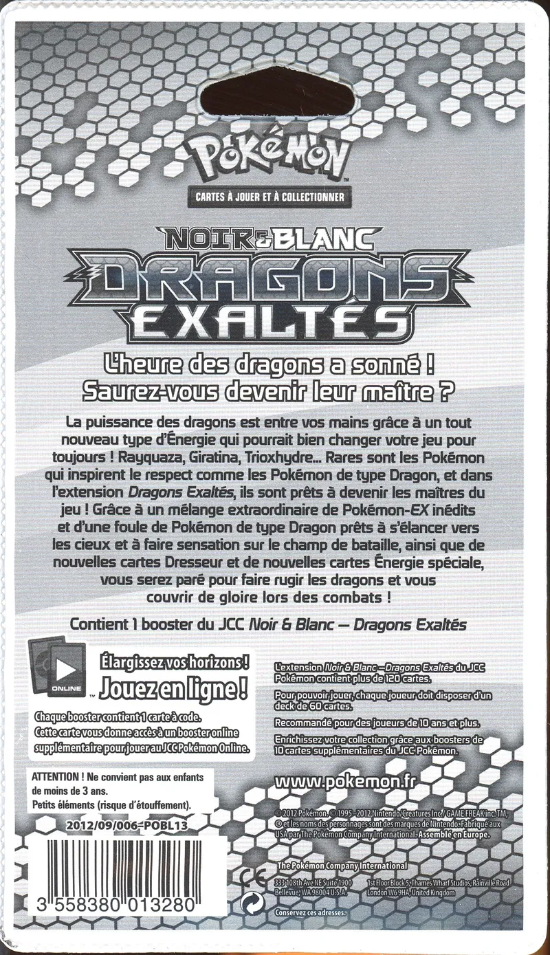 Booster Blister Noir & Blanc Dragons Exaltés