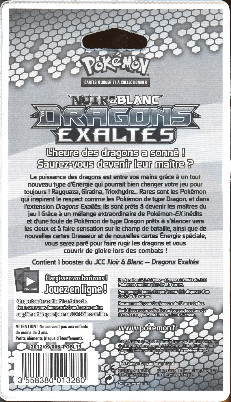 Booster Blister Noir & Blanc Dragons Exaltés