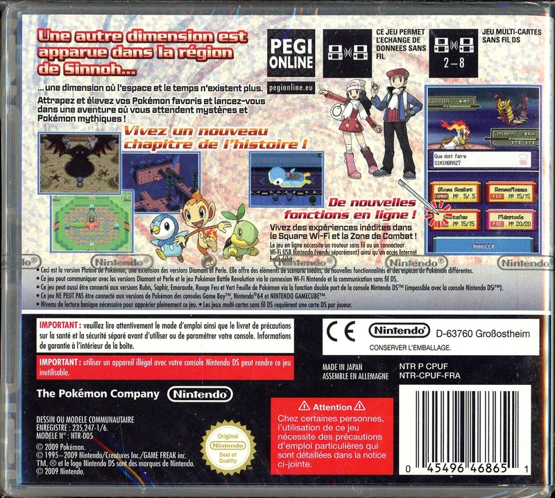 Jeu Nintendo DS : Pokémon - Version Platine
