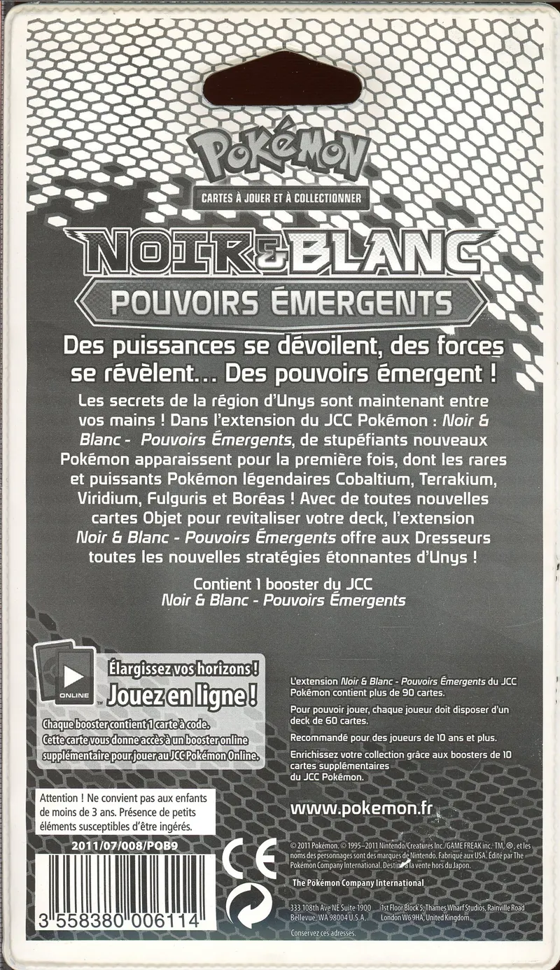 Booster Blister Noir & Blanc Pouvoirs Emergents