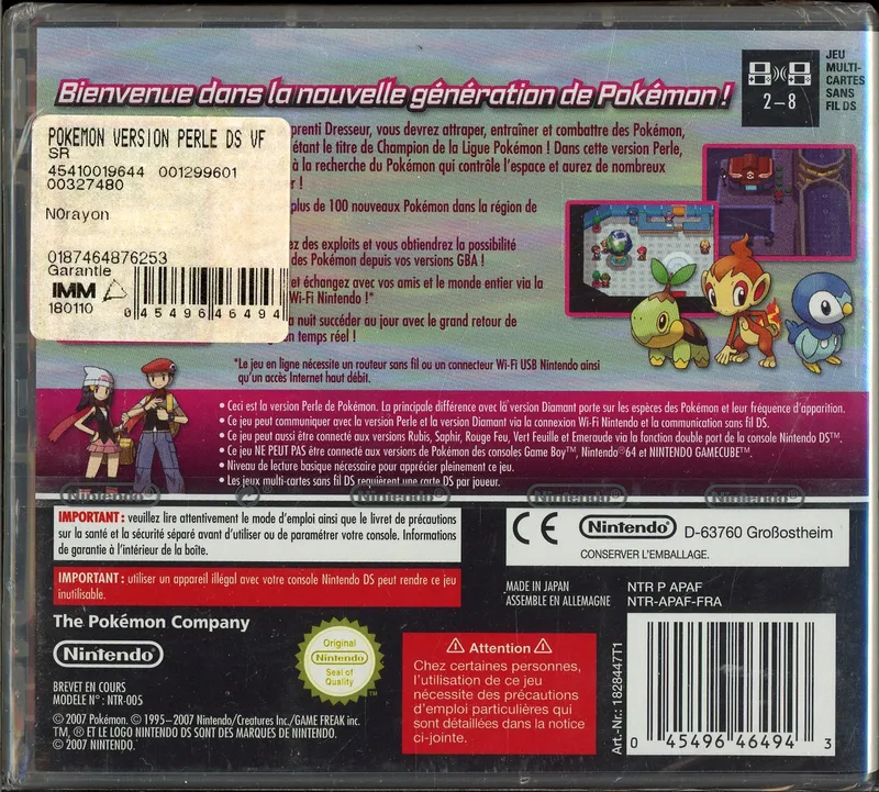 Jeu Nintendo DS Pokémon Version Perle
