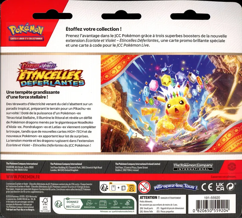 Tripack EV8 Etincelles Déferlantes
