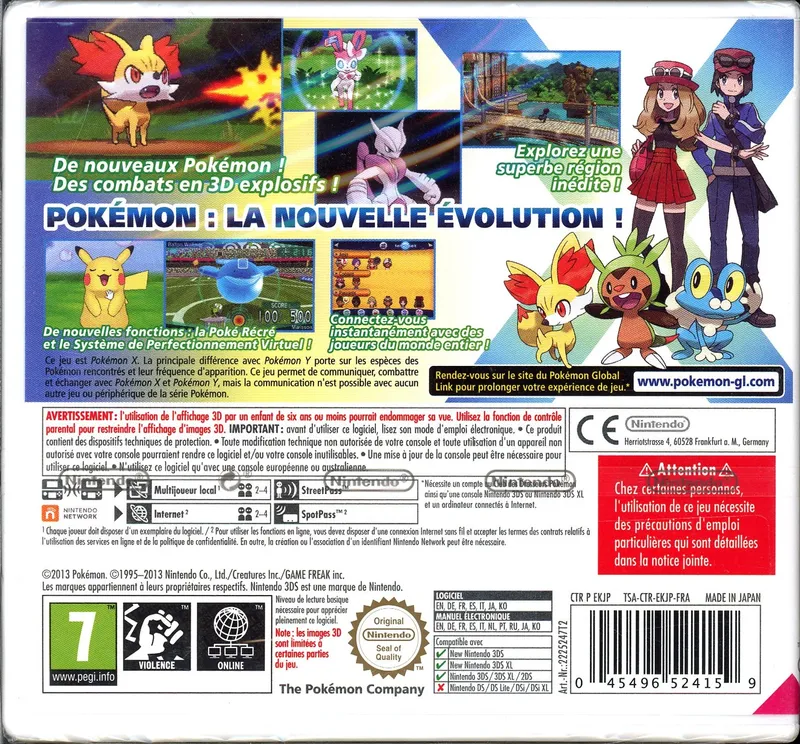 Jeu Nintendo 3DS Pokémon X