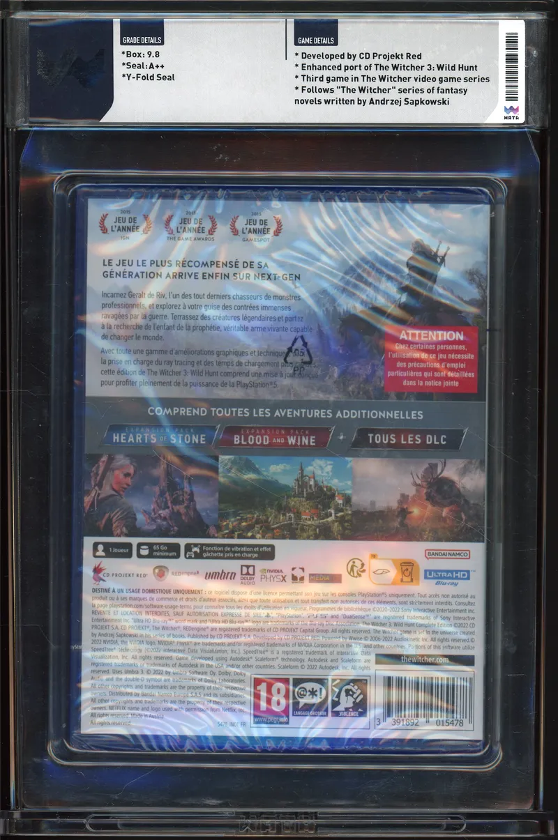 WATA 9.8 The Witcher 3 : Wild Hunt Complete Edition