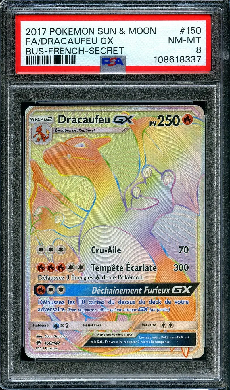 PSA 8 Dracaufeu Gx Rainbow