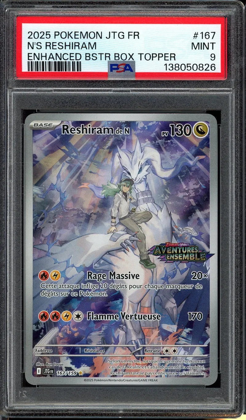 PSA 9 Reshiram de N Stamp