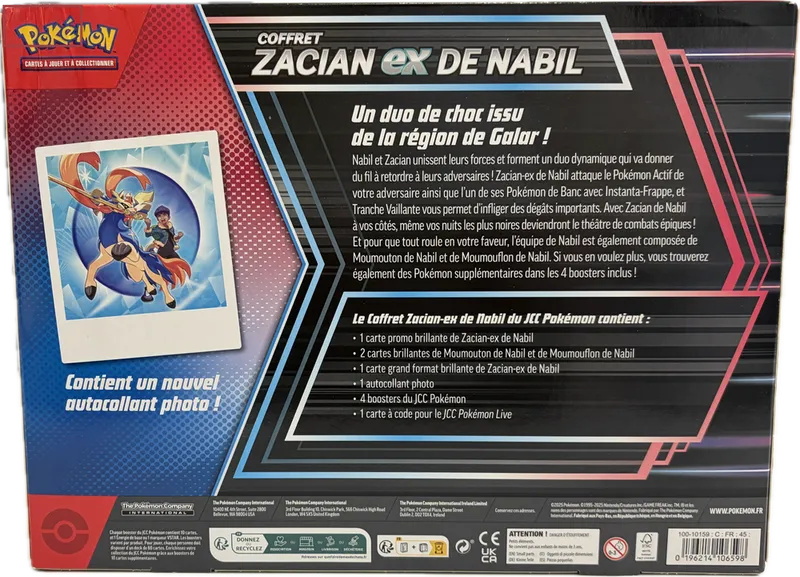 Coffret Zacian Ex de Nabil